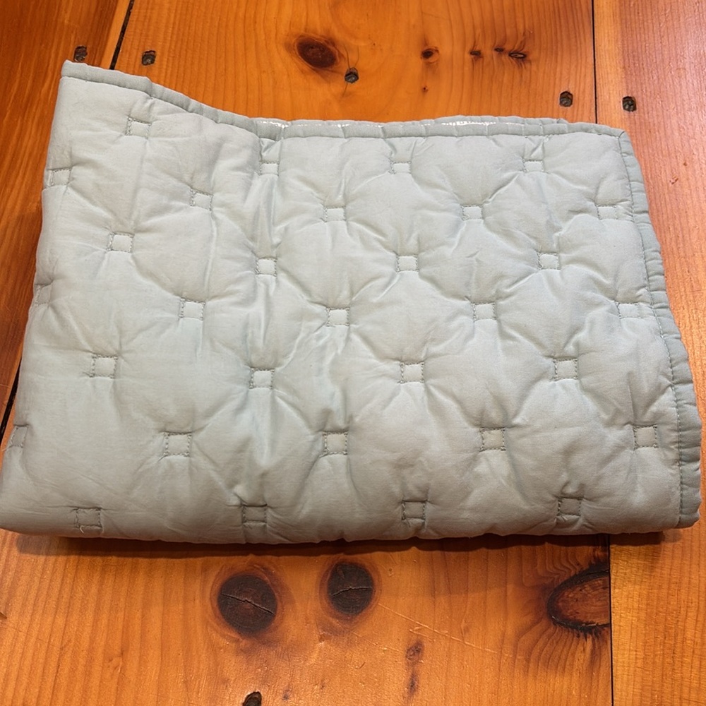 POTTERY BARN Modern Baby *Standard* Sham Blue Square Stitch PBK